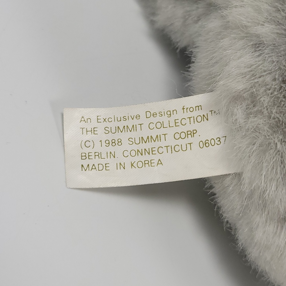 The Summit Collection Gray Cat 9" Plush Sitting Blue Eyes Whiskers VTG 1988 - Picture 7 of 9